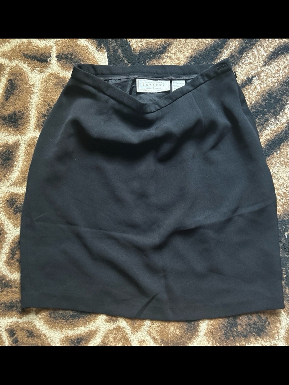Express Black Pencil Skirt with V-Waistline